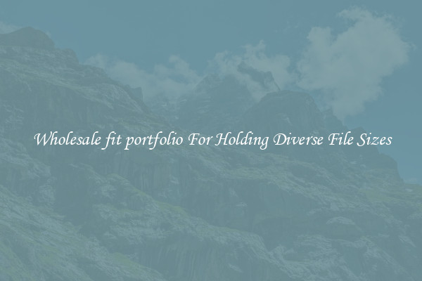 Wholesale fit portfolio For Holding Diverse File Sizes