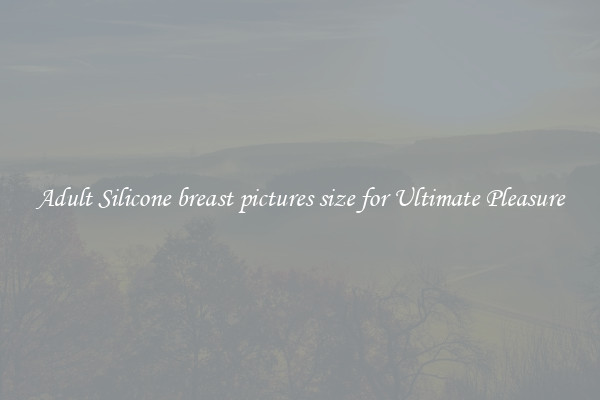 Adult Silicone breast pictures size for Ultimate Pleasure