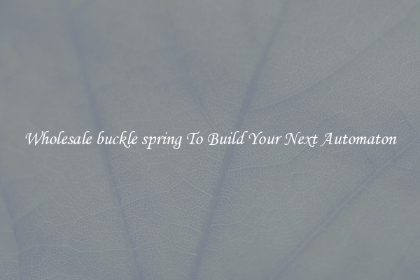 Wholesale buckle spring To Build Your Next Automaton