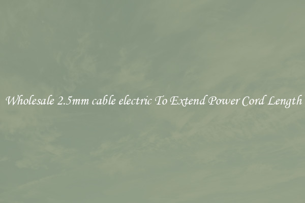 Wholesale 2.5mm cable electric To Extend Power Cord Length