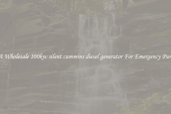 Get A Wholesale 100kw silent cummins diesel generator For Emergency Purposes