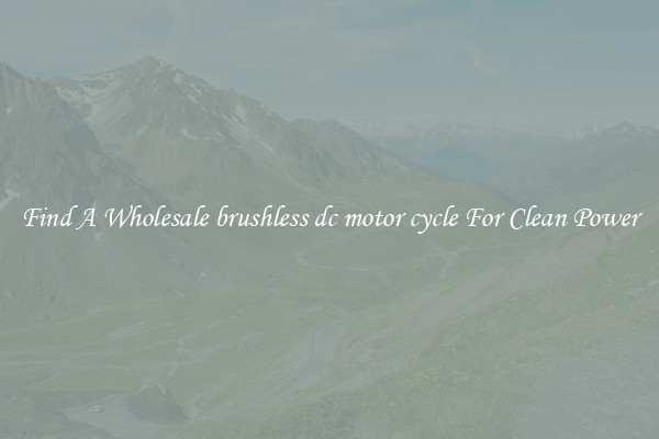 Find A Wholesale brushless dc motor cycle For Clean Power