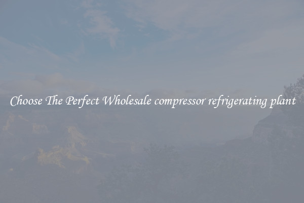 Choose The Perfect Wholesale compressor refrigerating plant