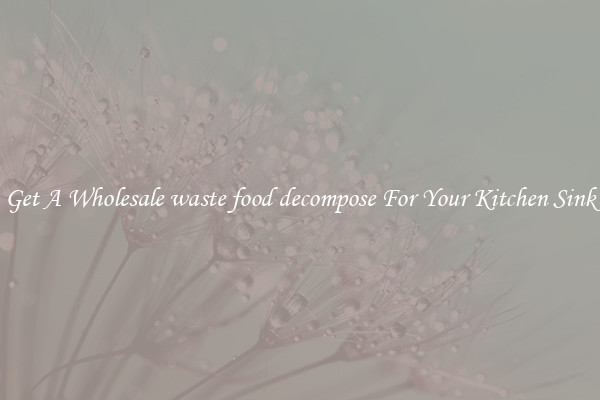 Get A Wholesale waste food decompose For Your Kitchen Sink