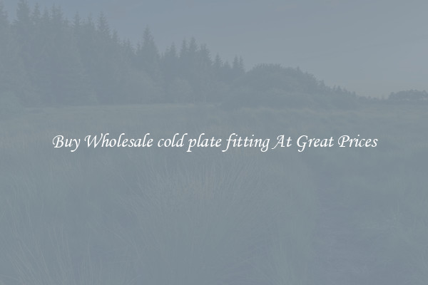 Buy Wholesale cold plate fitting At Great Prices