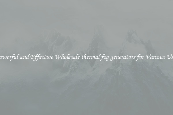 Powerful and Effective Wholesale thermal fog generators for Various Uses